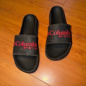 Columbia Black Slides with Red Logo